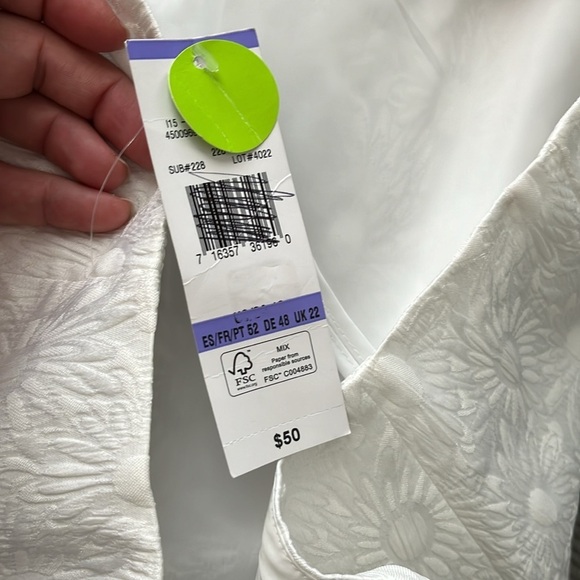 Black Label by Evan-Picone•NWT, Formal Events White Floral Embossed Skirt, Sz 18 - Picture 10 of 13